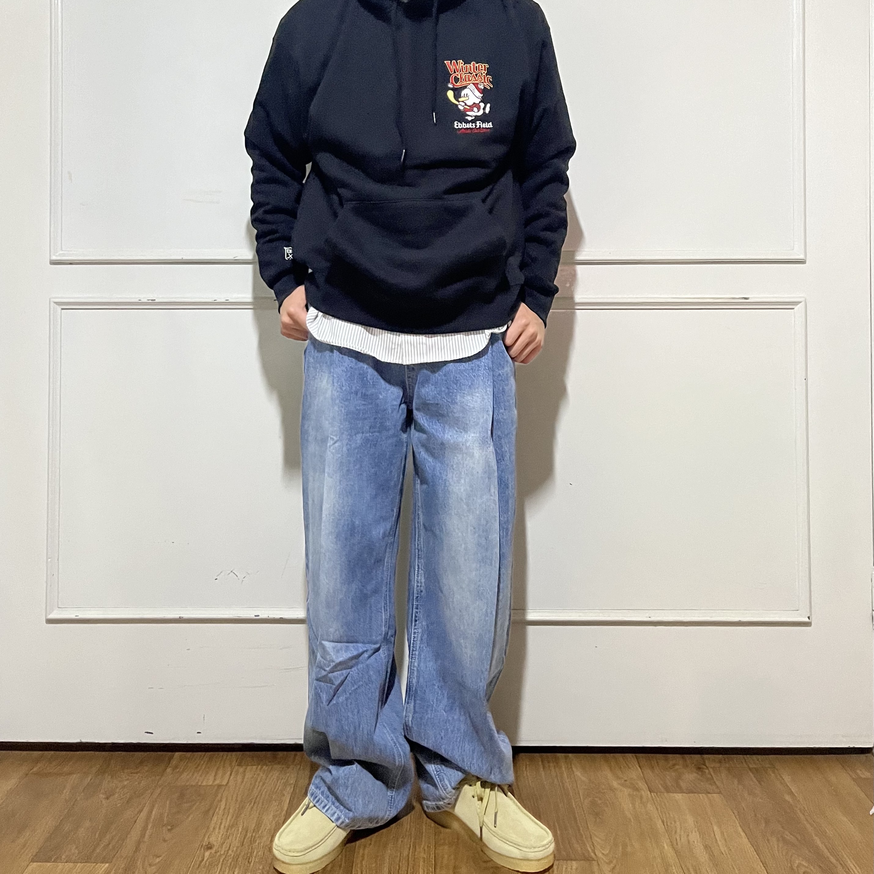 Clarks Wallabee Maple Suede 착용 스타일