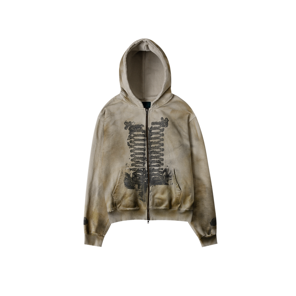 Undermycar Napoleon Dirty Washed Zipped Hoodie Smog 상세 이미지 1