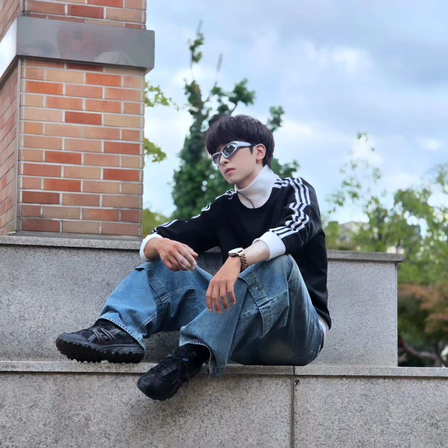 Adidas Adicolor Classics Beckenbauer Track Jacket Black - KR Sizing, Adidas Adicolor Classics Beckenbauer Track Jacket Black - US Sizing 착용 스타일 - 2
