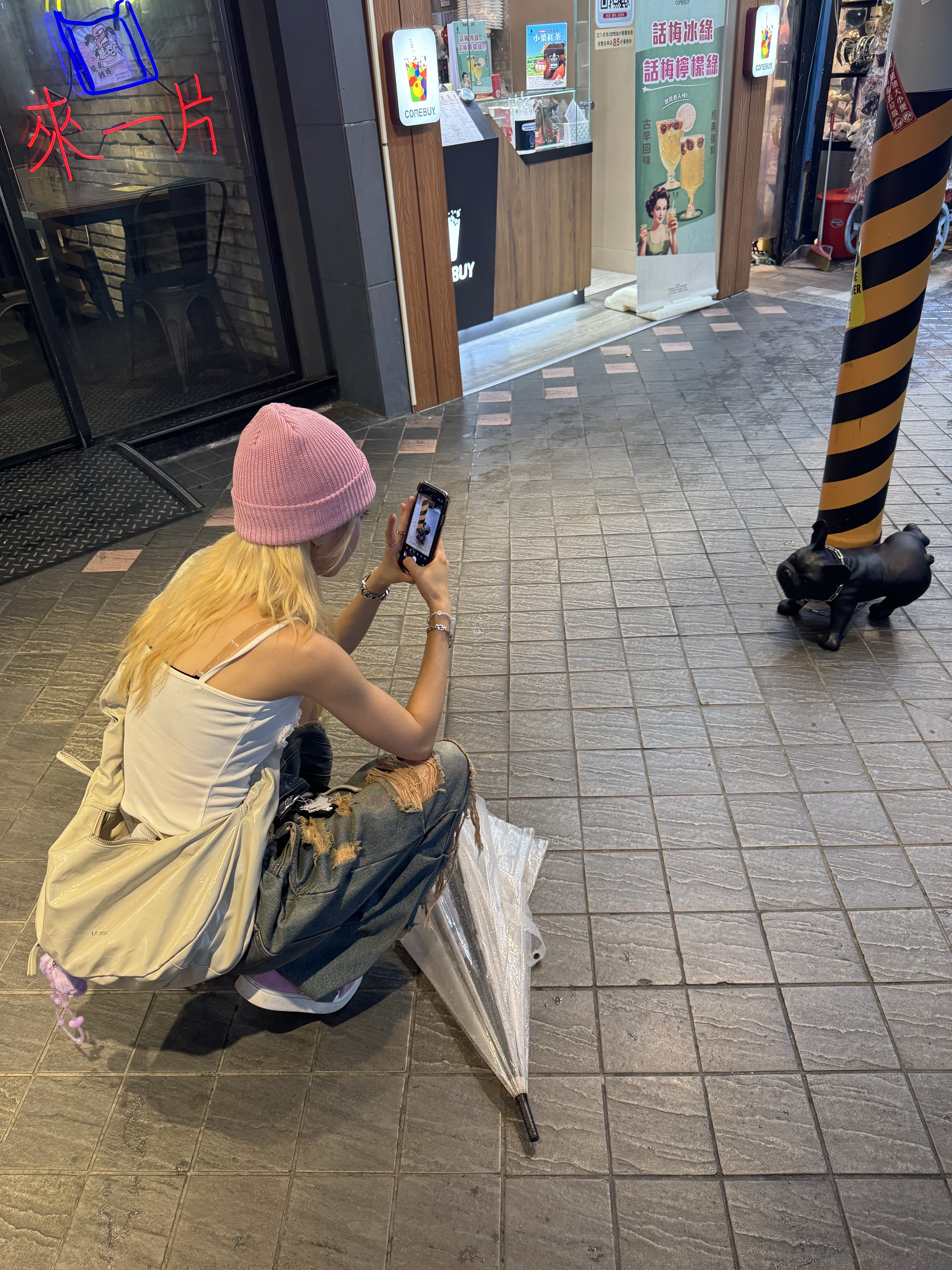 Supreme Loose Gauge Beanie Pink - 24FW, (W) Adidas Campus 00s Bliss Lilac 착용 스타일 - 5