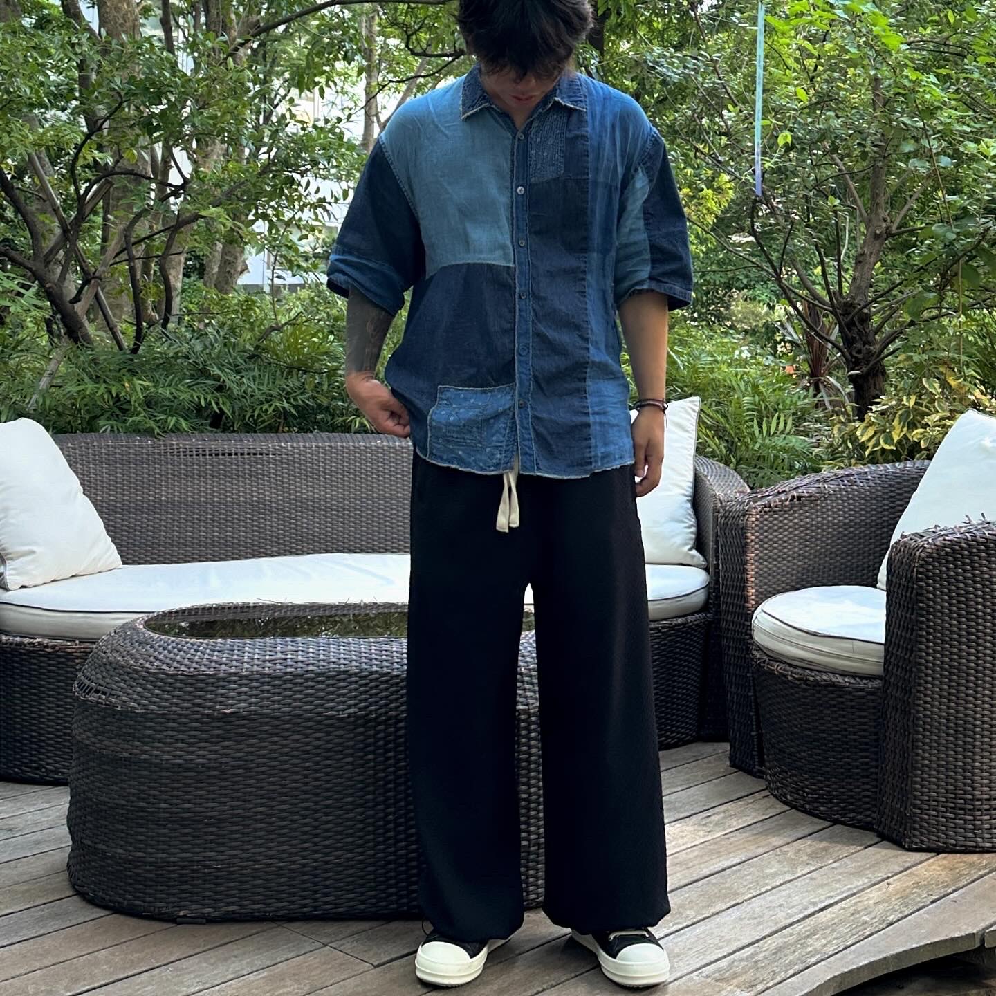 Kapital IDG Patchwork Kathmandu Shirt 2022 Indigo 착용 스타일 - 2