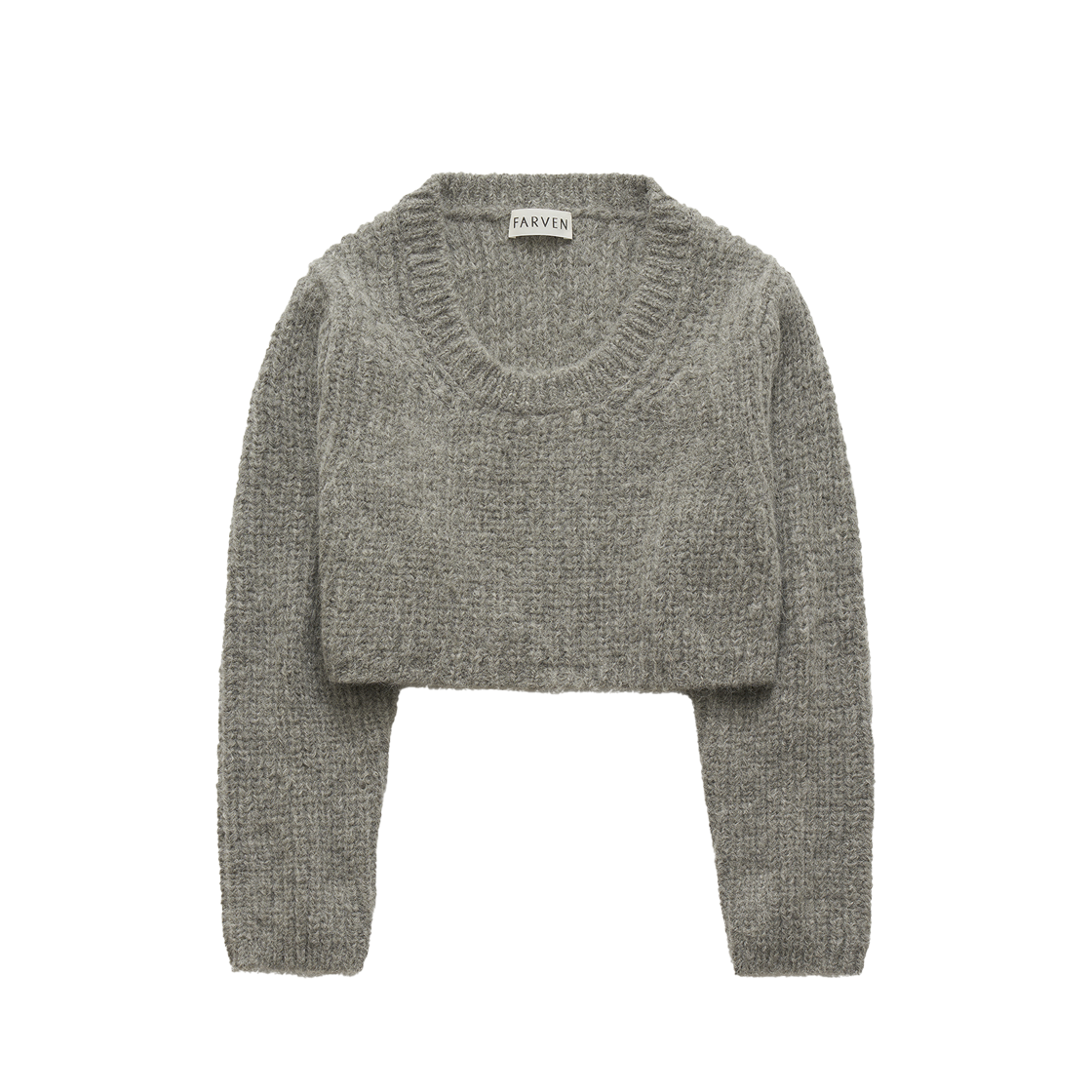 FARVEN Brut Alpaca Crop Knit Gray 상세 이미지 1