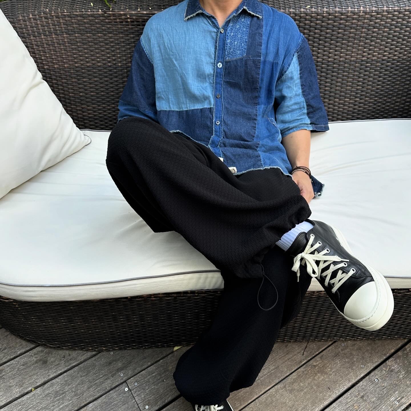 Kapital IDG Patchwork Kathmandu Shirt 2022 Indigo 착용 스타일 - 1