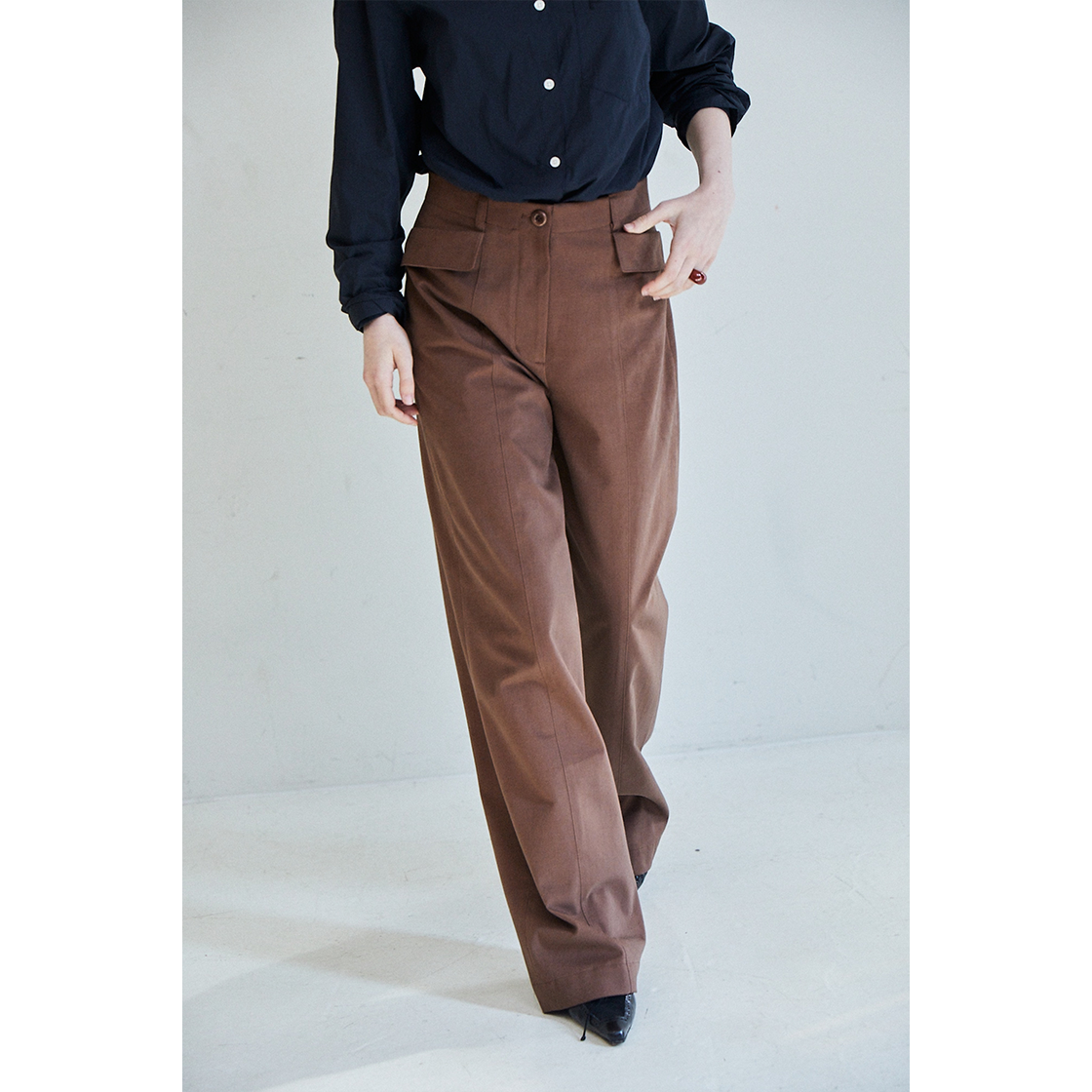 FARVEN Craft Pocket Pants Brick Brown 상세 이미지 2