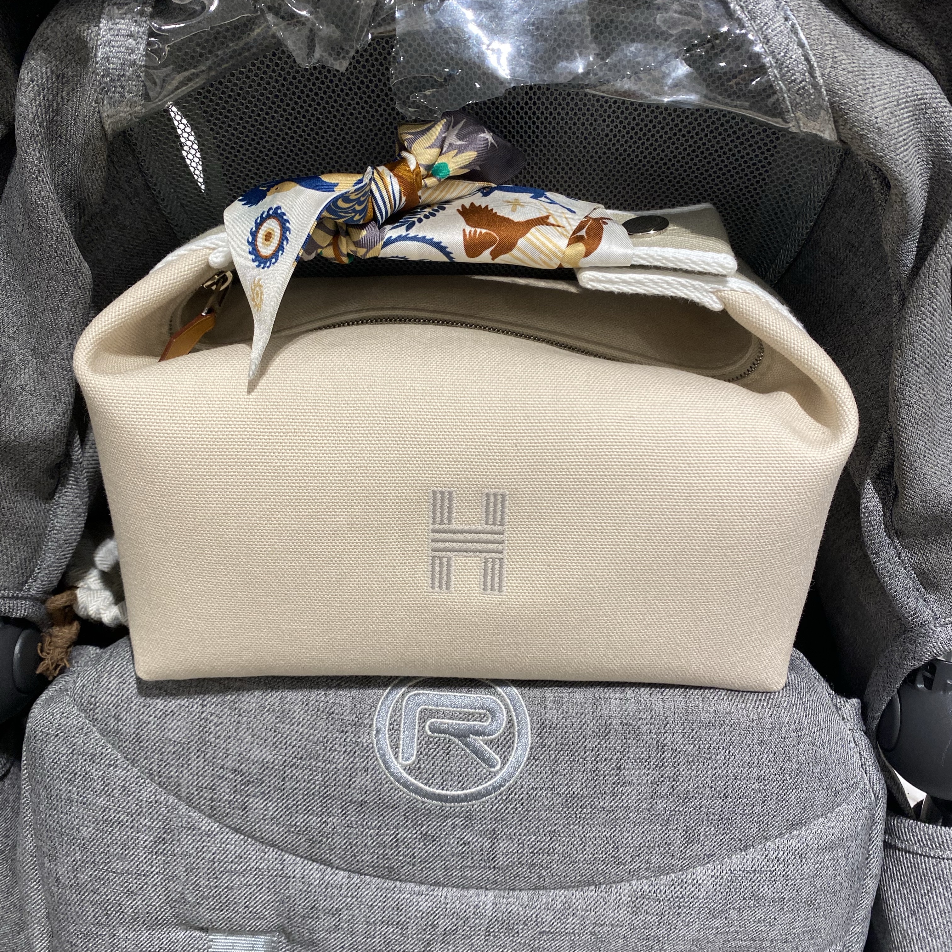 Hermes Small Bride-A-Brac Case Canvas & Naturel 착용 스타일