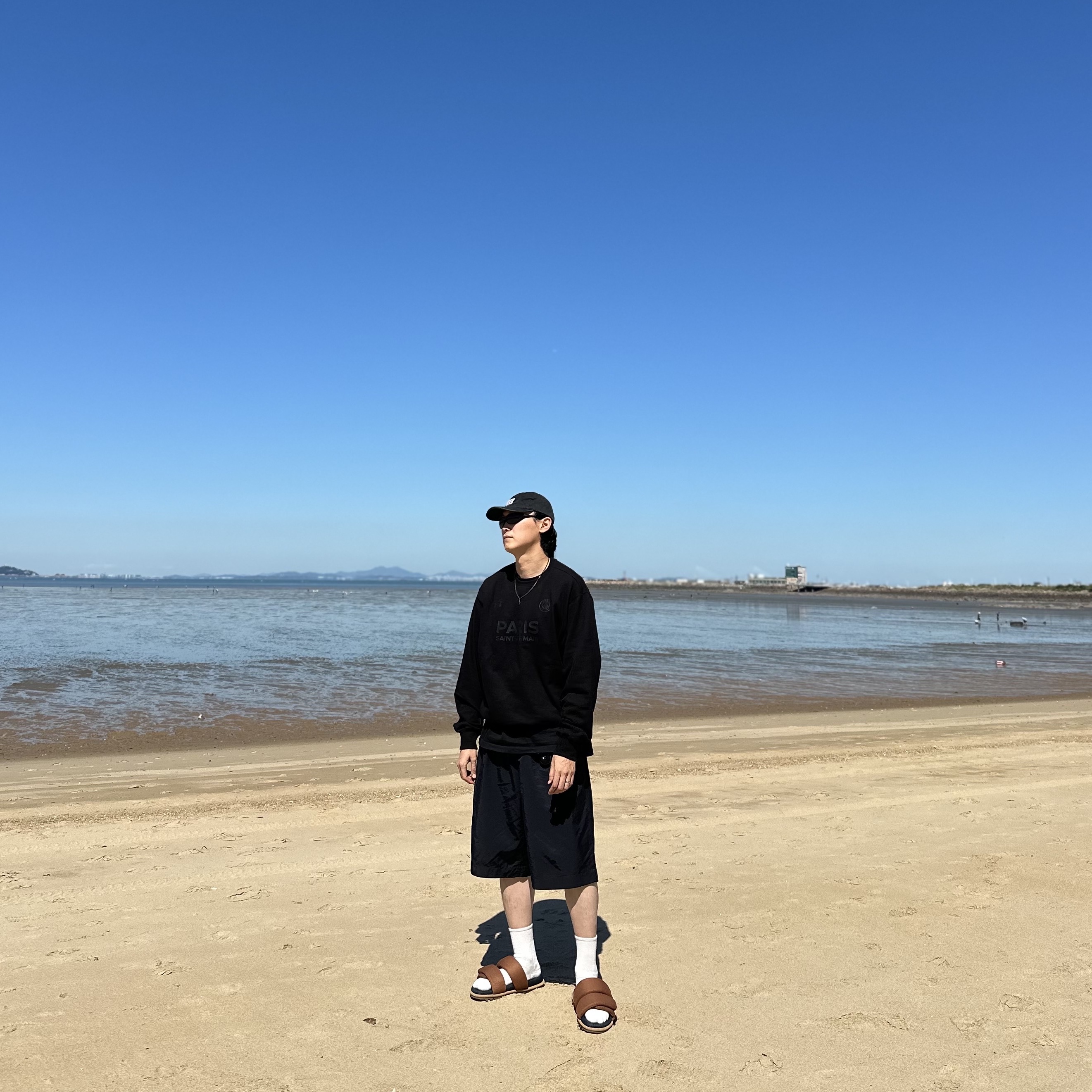 Needles 16oz Cotton Canvas Workers Cap Black 착용 스타일 - 5
