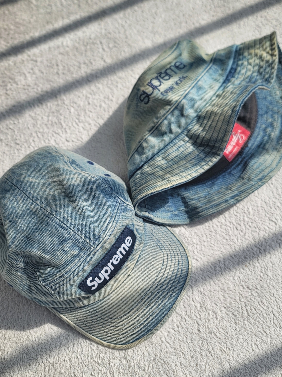 Supreme Washed Chino Twill Camp Cap Dirty Indigo - 24SS, Supreme Chino Twill Crusher Dirty Indigo - 24SS 착용 스타일