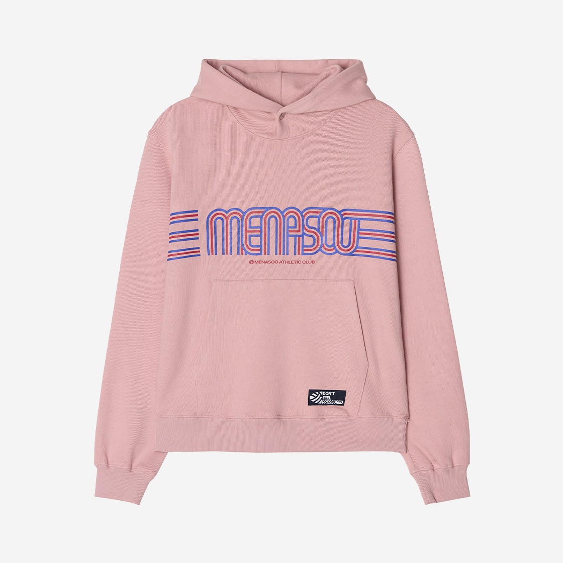 Menasoo Stripe Logo Hoodie Pink 상세 이미지 1