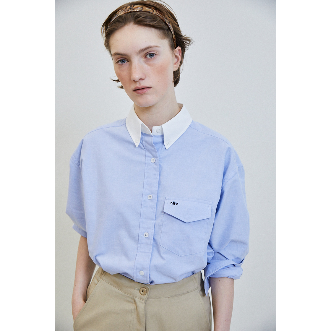 FARVEN FRN Oxford Shirt Classic Blue 상세 이미지 2