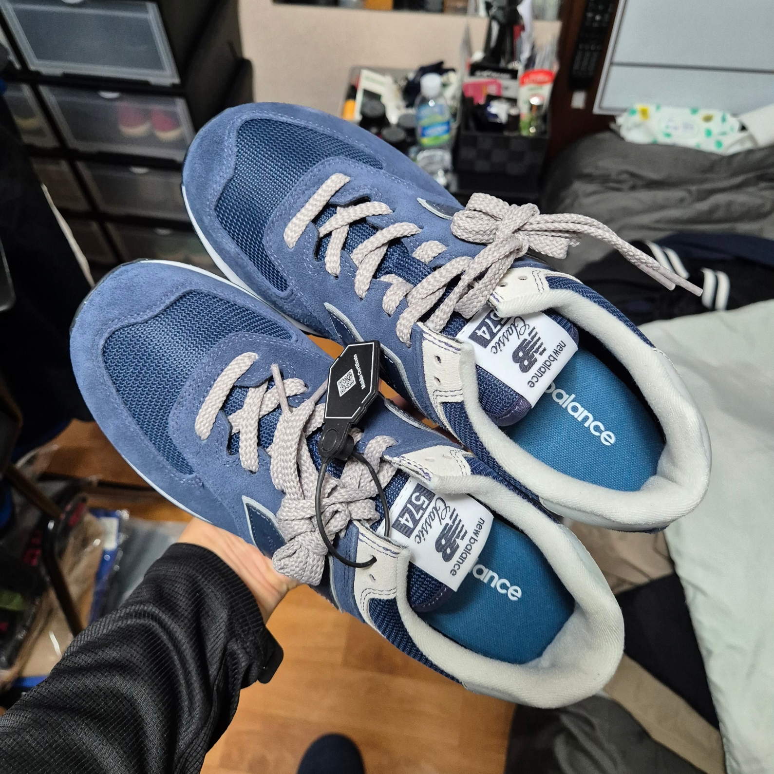 New Balance 574 Navy - D Standard 착용 스타일 - 2