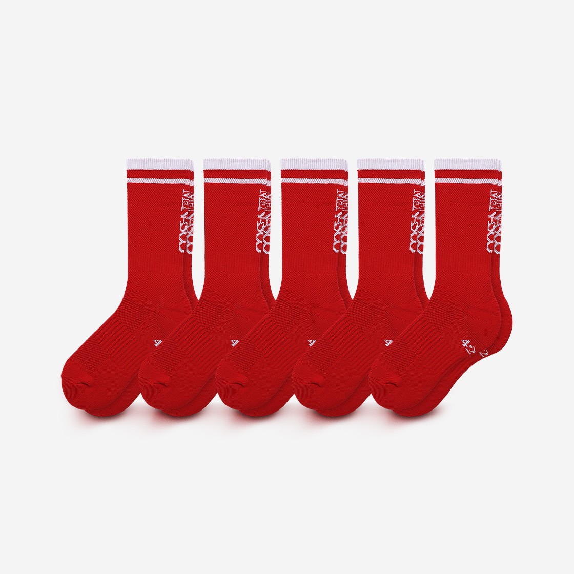 Menasoo [5 Pack] Running Crew Flogger Fit Socks_Long Red 상세 이미지 1