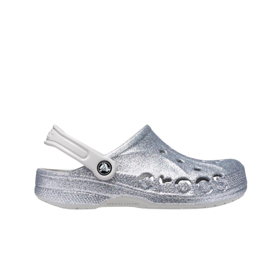 205925-0IC Crocs Baya Glitter Clog Silver