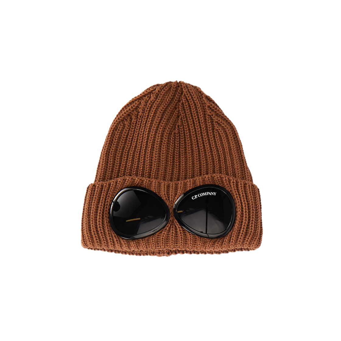 C.P. Company Extra Fine Merino Wool Goggle Beanie Bronze Brown - 22FW 상세 이미지 1