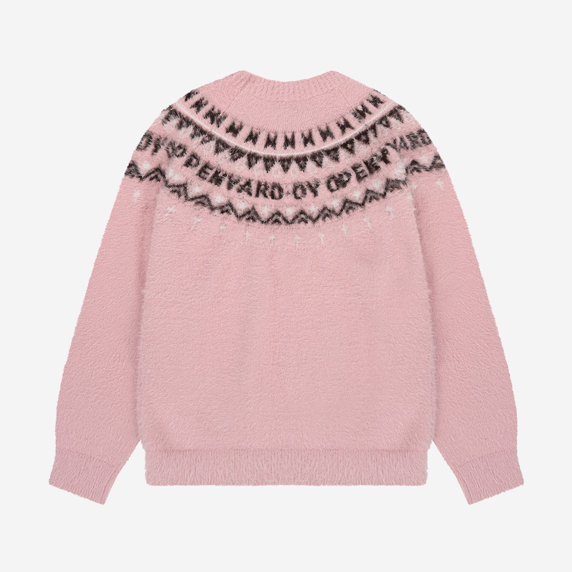 OY Nordic Logo Hairy Knit Pink 상세 이미지 2