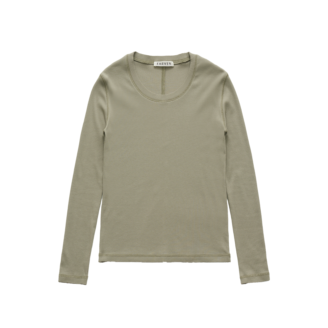 FARVEN Kail U-Neck Long Sleevee Frosty Green 상세 이미지 1