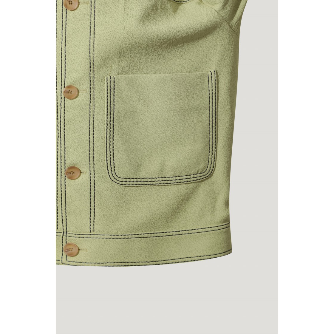 이로 더블 스티치 세미오버 자켓(Iro Double Stitch Jacket Green) - 5