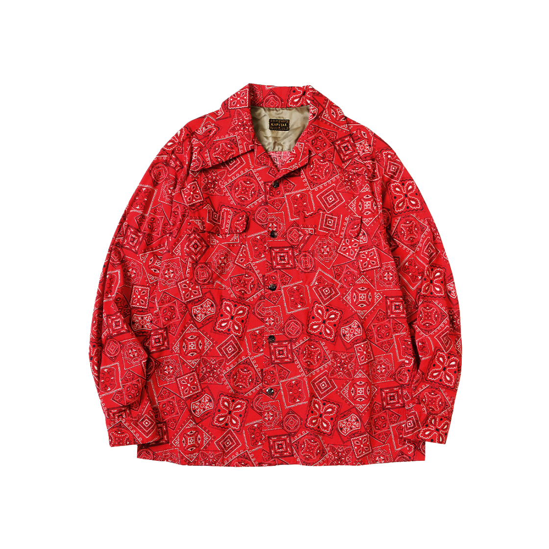 Kapital Murasheeching Cookie Bandana Pattern Wrangle Collar Board Shirt Red 상세 이미지 1