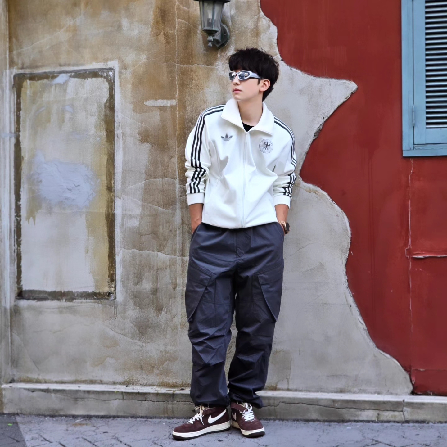 Adidas German Beckenbauer Track Top Off White - KR Sizing, Adidas German Beckenbauer Track Top Off White - US Sizing 착용 스타일 - 4