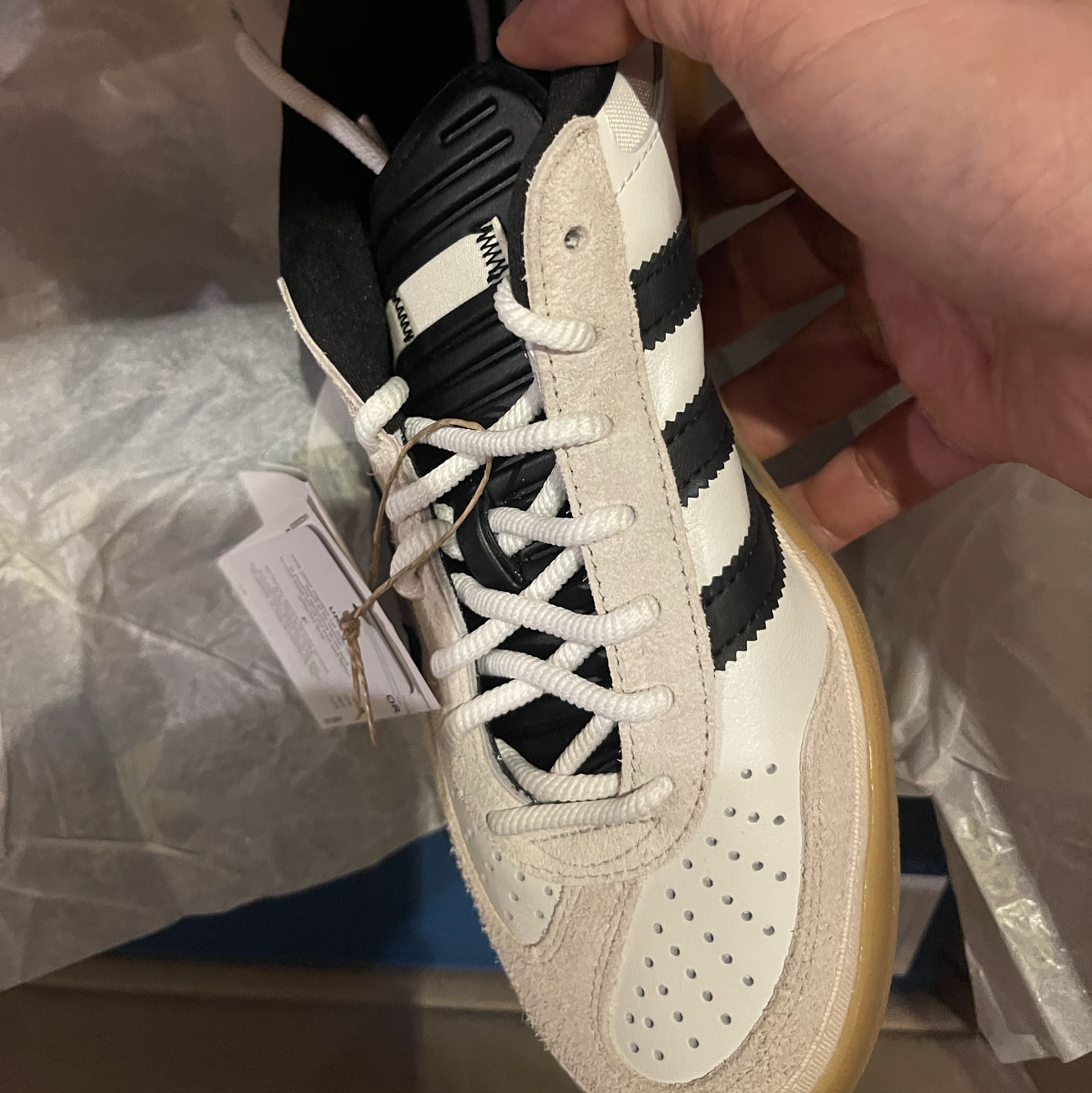 Adidas x Bad Bunny Gazelle Indoor Off White Black 착용 스타일