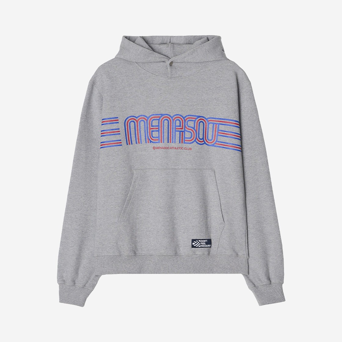 Menasoo Stripe Logo Hoodie Gray 상세 이미지 1