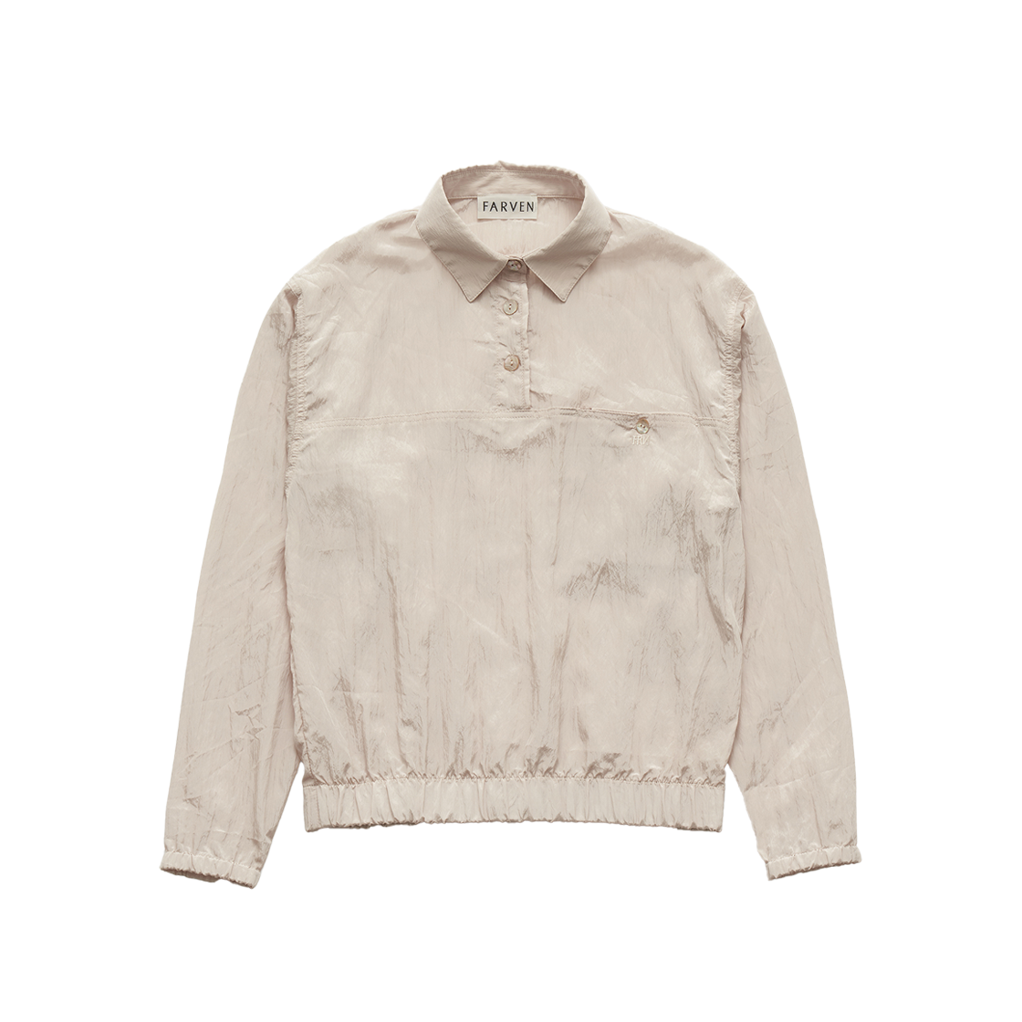 FARVEN Glossy Collar Sweatshirt Ivory 상세 이미지 1