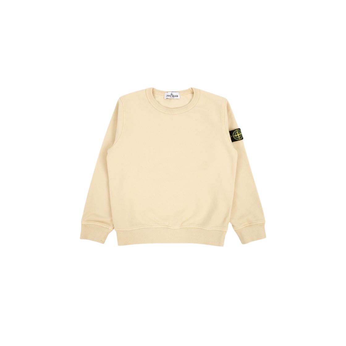 (Kids) Stone Island 61320 Garment Dyed Cotton Fleece Crewneck Sweatshirt Ecru - 24FW 상세 이미지 1