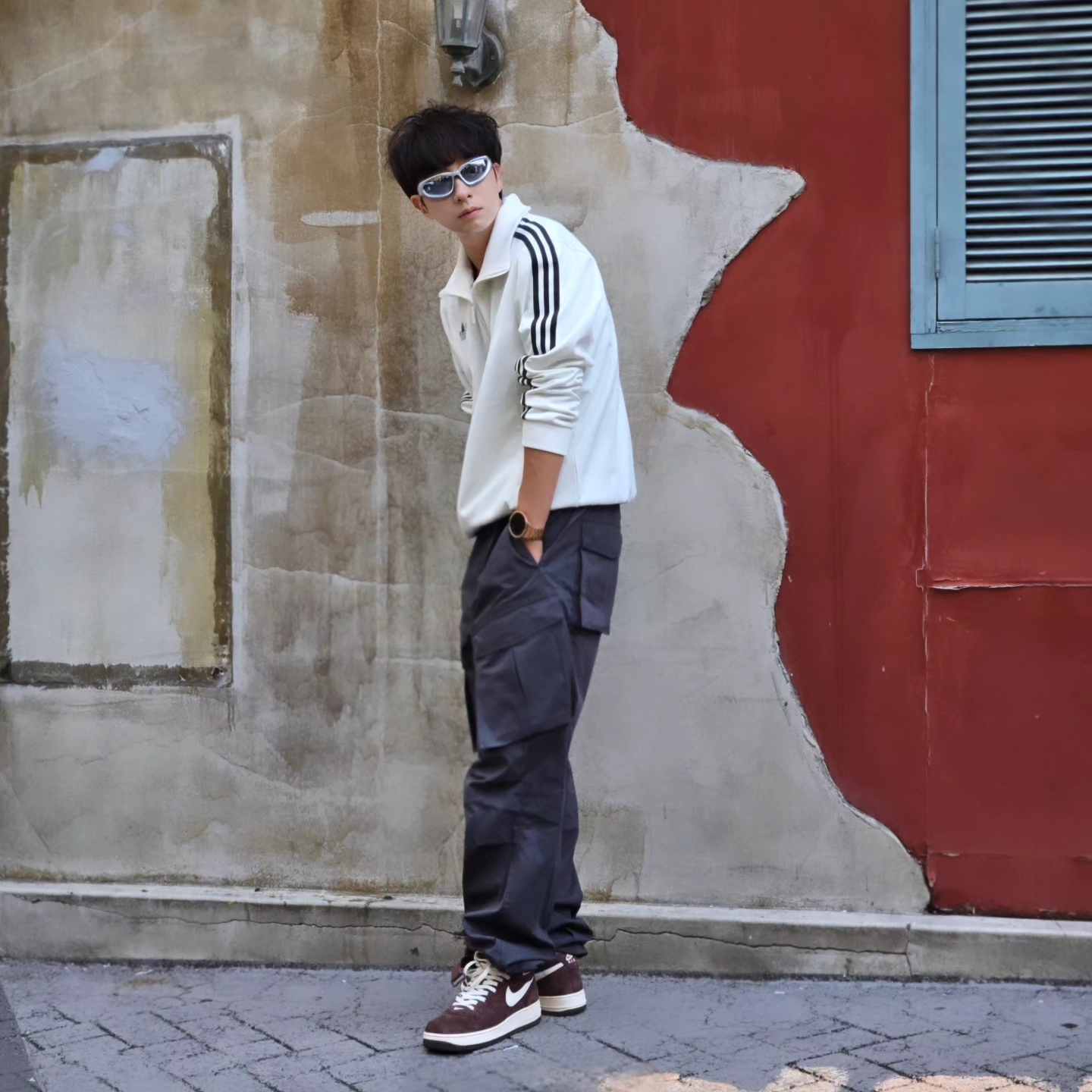 Adidas German Beckenbauer Track Top Off White - KR Sizing, Adidas German Beckenbauer Track Top Off White - US Sizing 착용 스타일 - 1