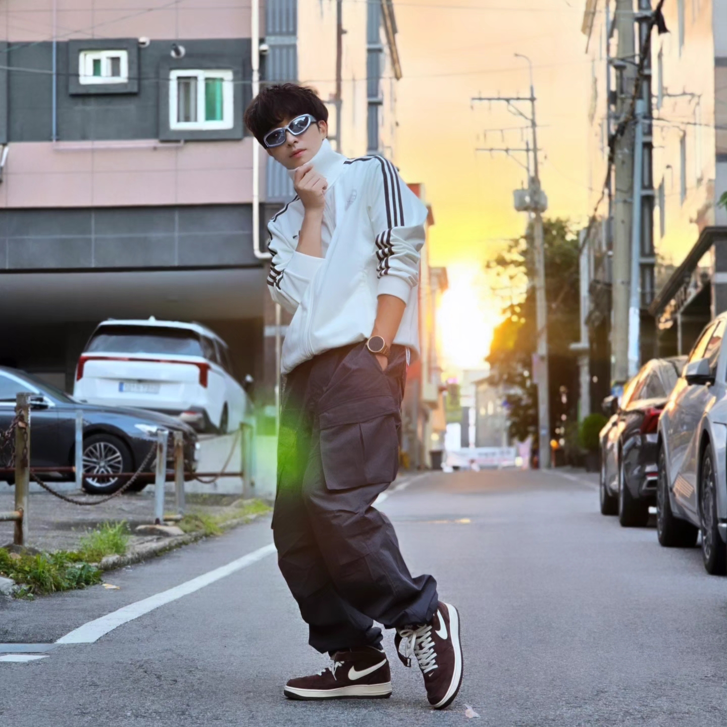 Adidas German Beckenbauer Track Top Off White - KR Sizing, Adidas German Beckenbauer Track Top Off White - US Sizing 착용 스타일 - 9