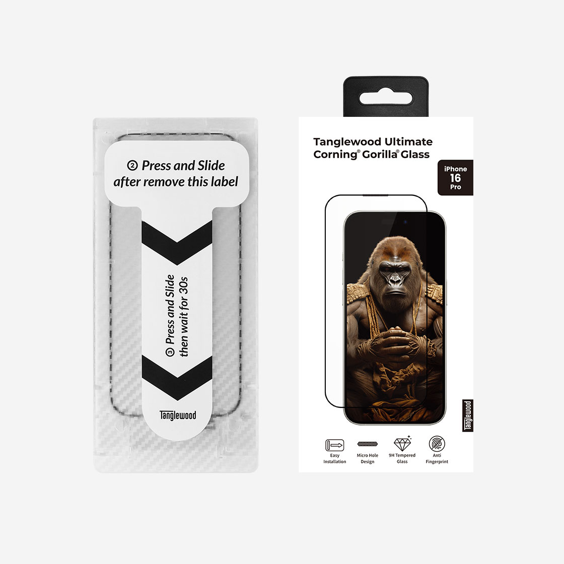 탱글우드 아이폰16시리즈 강화유리 액정보호필름 얼티밋 코닝 고릴라글라스(Tanglewood iPhone 16 Series Tempered Glass Screen Protector Ultimate Corning Gorilla Glass) - 2