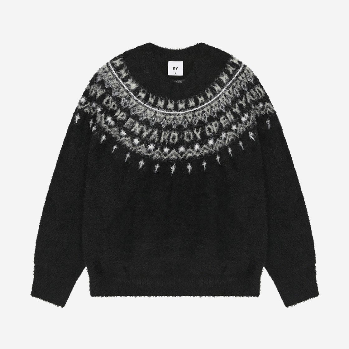 OY Nordic Logo Hairy Knit Black 상세 이미지 1