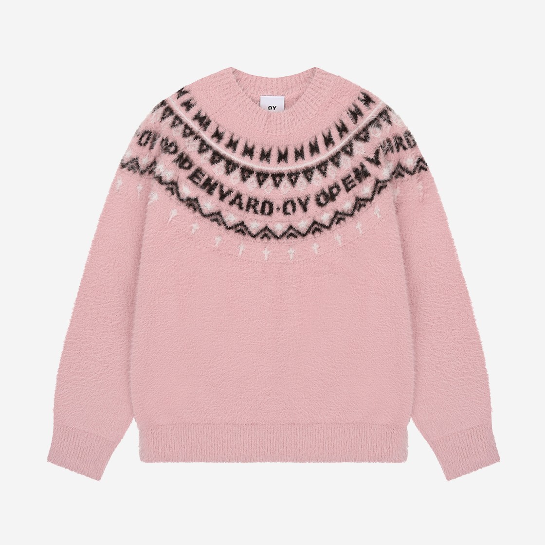 OY Nordic Logo Hairy Knit Pink 상세 이미지 1