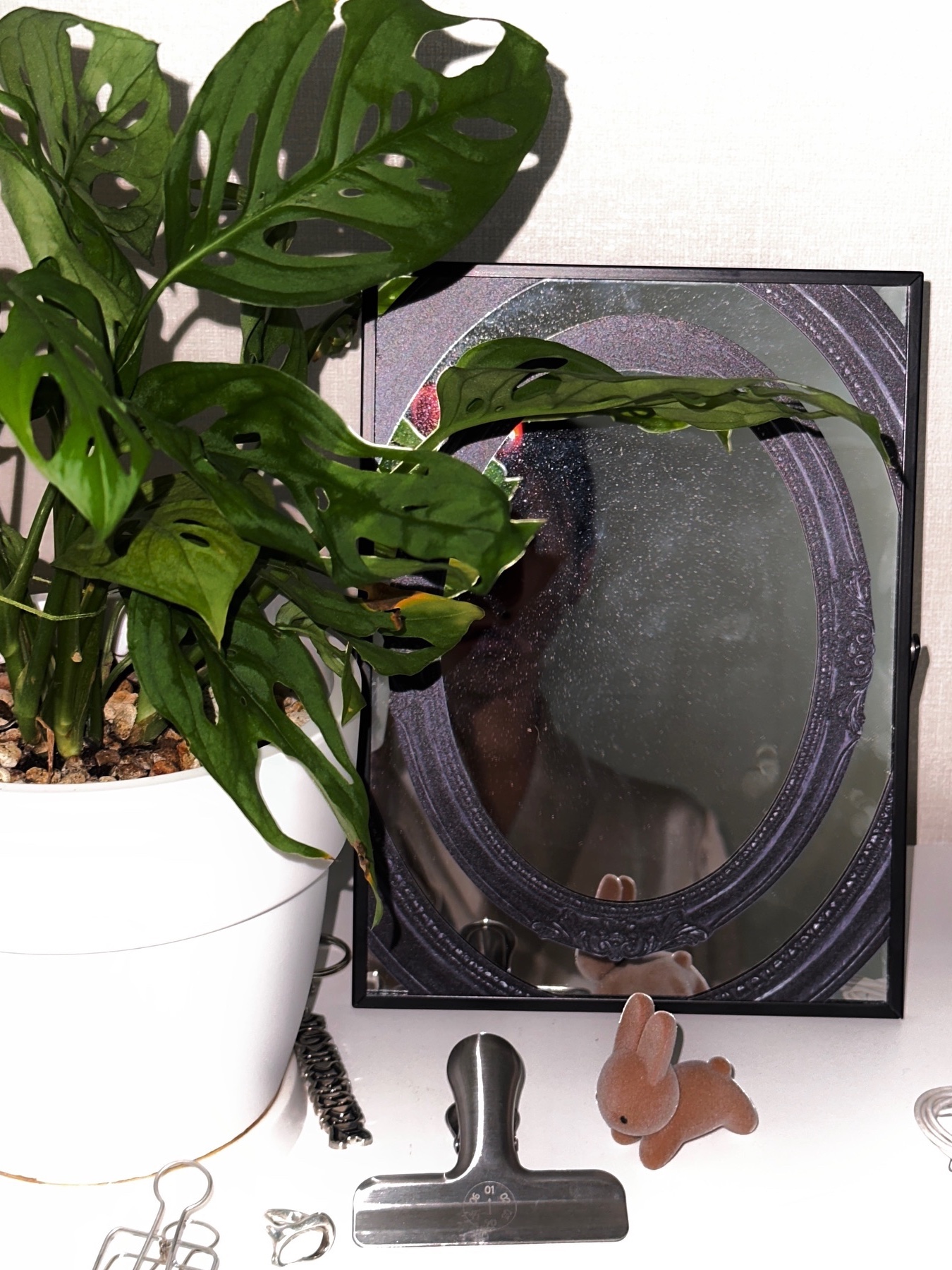 Say Touche Framex3 Table Mirror Small Silver, Say Touche Framex3 Table Mirror Small Green 착용 스타일