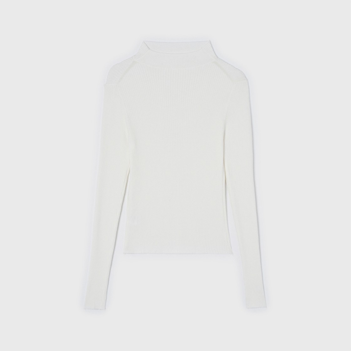 Yunse V Turtle Neck Knit White 상세 이미지 2