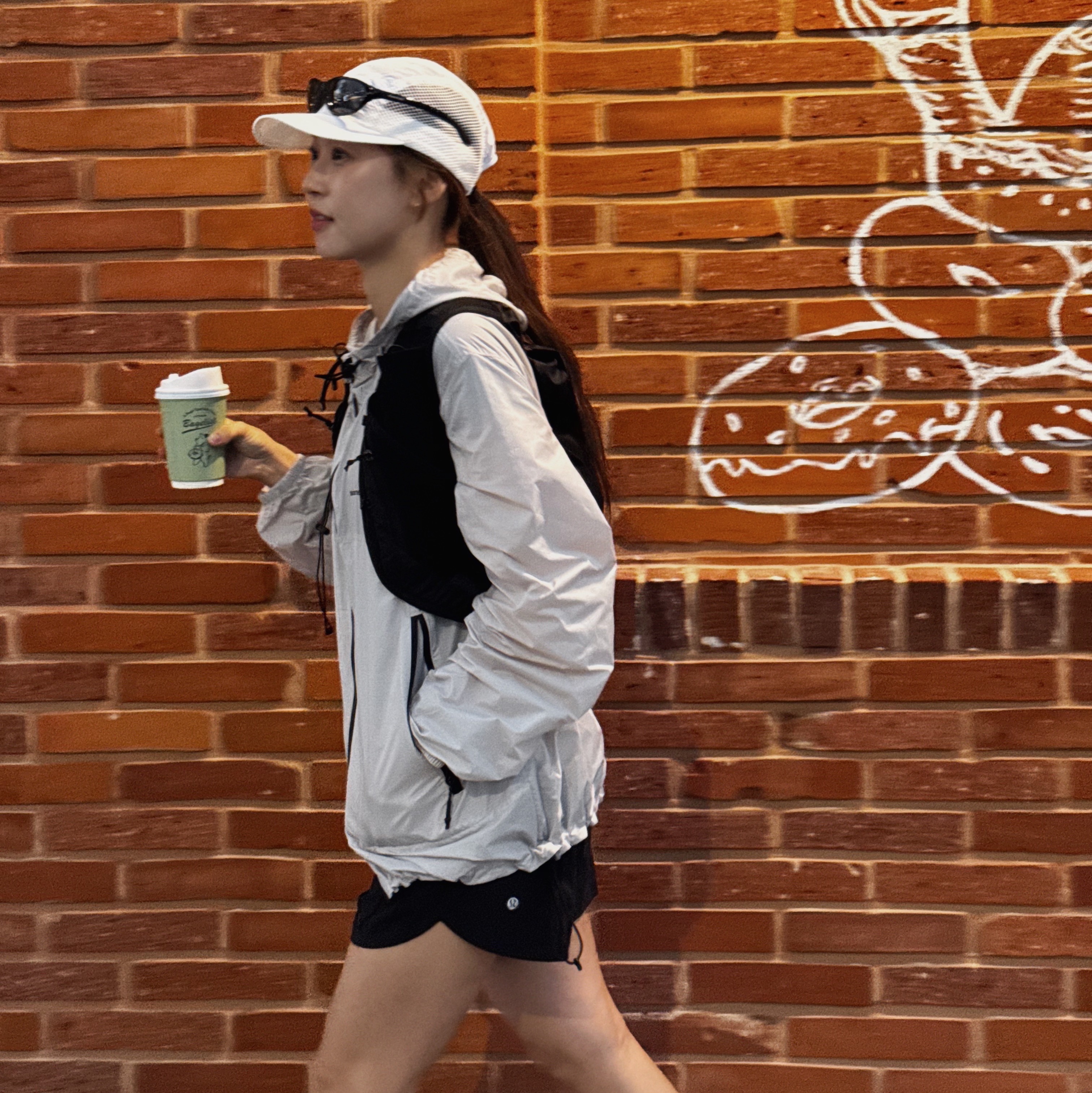 Montbell Trekking Glasses Black Grey, Thisisneverthat T-Light Jacket Light Grey 착용 스타일 - 5