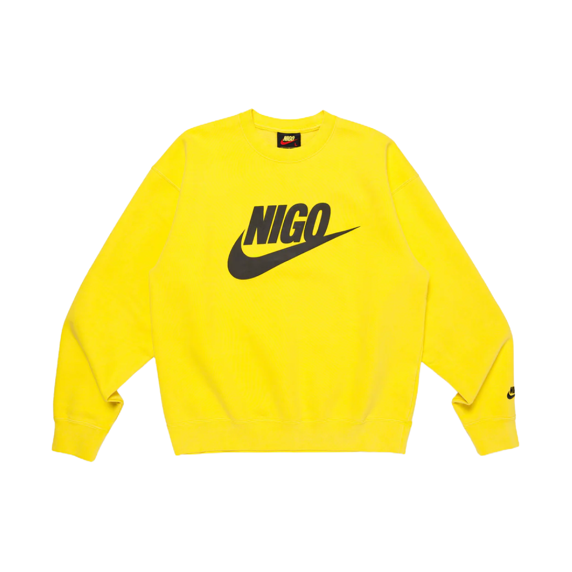 Nike x Nigo Fleece Crewneck Sweatshirt Speed Yellow (FV5941-735) 상세 이미지 1