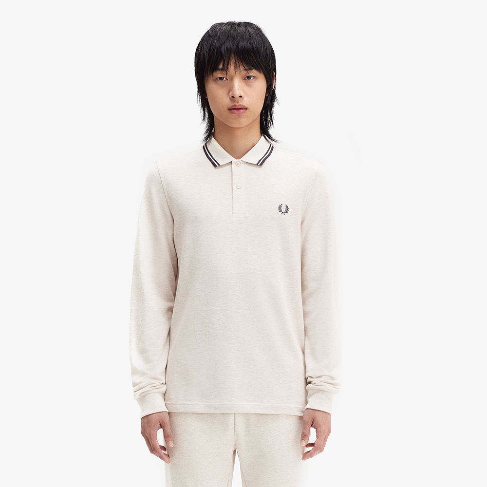 프레드페리 롱 슬리브 트윈 팁 프레드페리 셔츠 포리지말(Fred Perry Long Sleeve Twin Tipped Fred Perry Shirt Porridge Marl) - 2