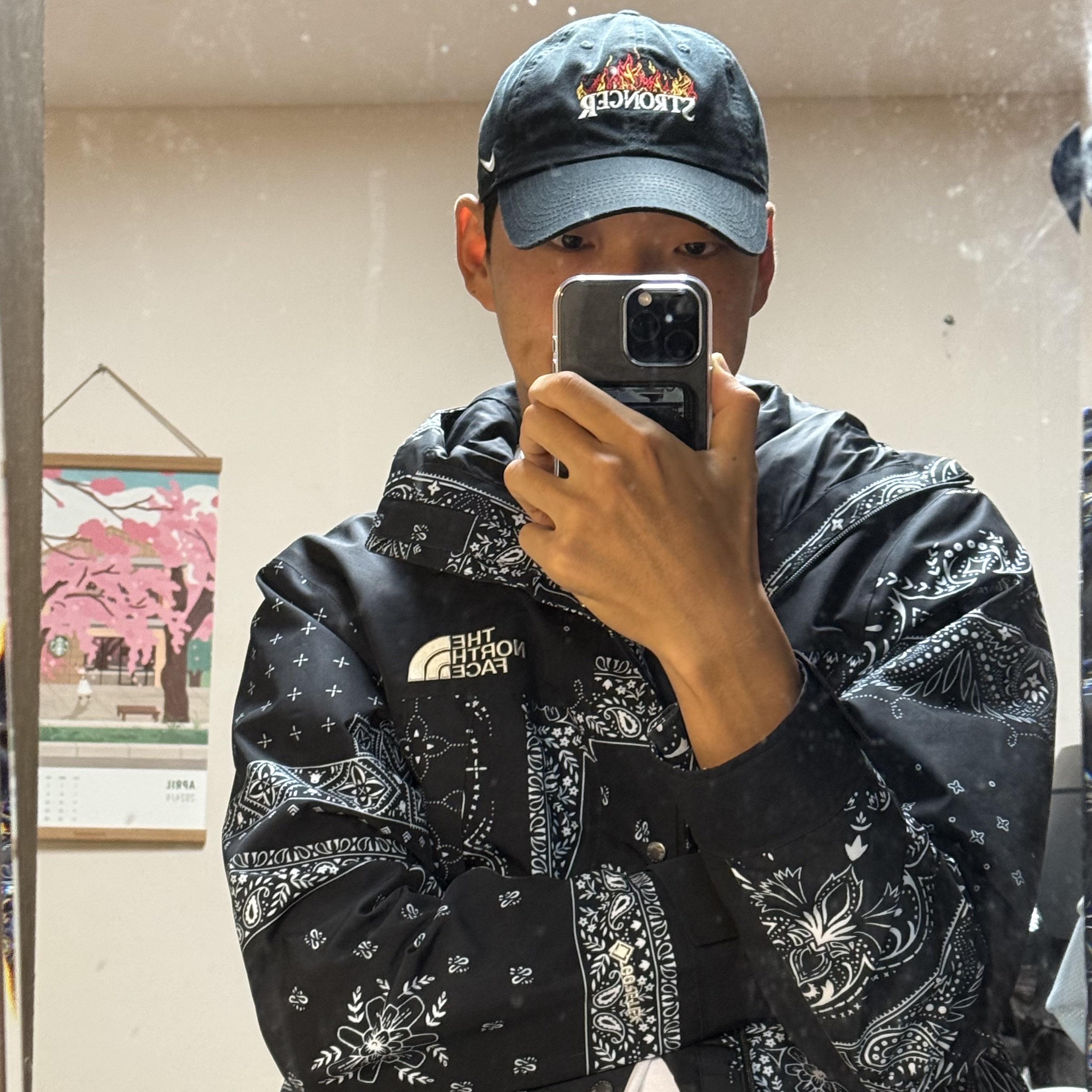 Apple iPhone 16 Pro Max 256GB Black Titanium (Korean Ver.), The North Face Novelty GTX Mountain Jacket Black 착용 스타일 - 1