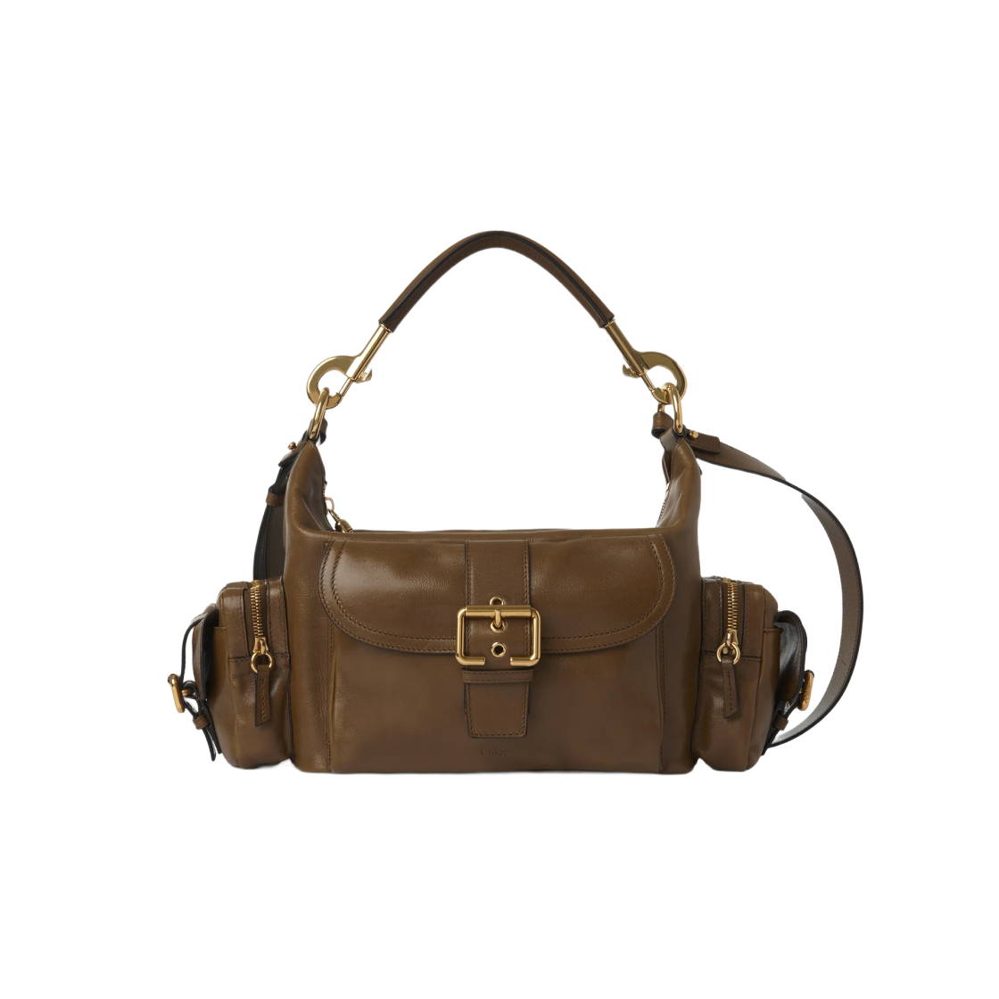 Chloe Camera Bag in Shiny Leather Clay Brown 상세 이미지 1