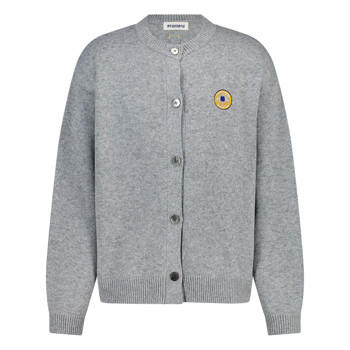 Arumaru Gray Emblem Cardigan 상세 이미지 1