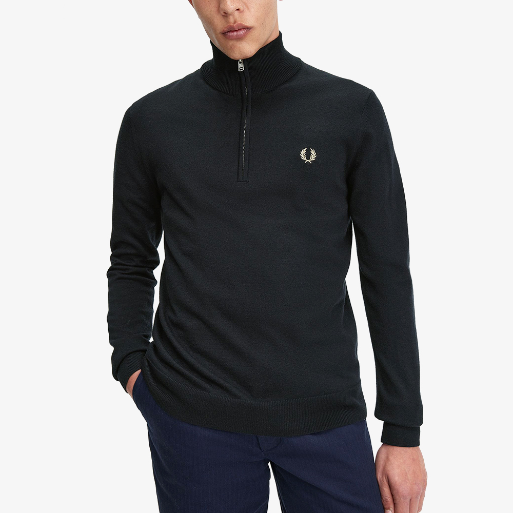 프레드페리 클래식 하프 집 니트 블랙(Fred Perry Classic Half Zip Knit Black) - 4