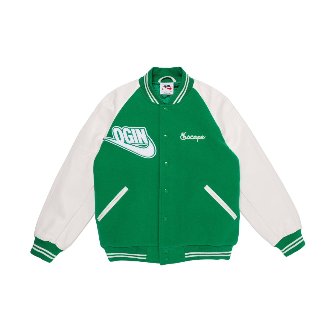 Nike x Nigo Varsity Jacket Green - Otsumo Plaza Exclusive 상세 이미지 1