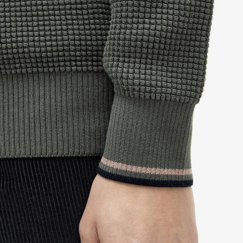 프레드페리 와플 스티치 니트 필드그린(Fred Perry Waffle Stitch Knit Field Green) - 5
