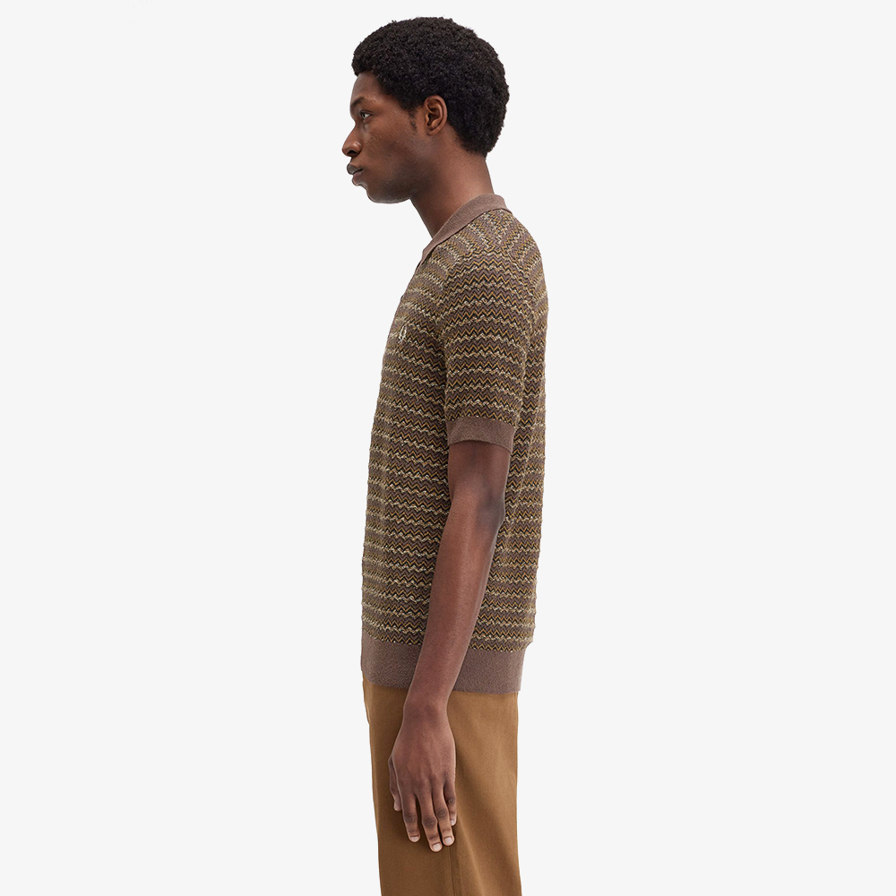 프레드페리 부클 자카드 니트 셔츠 캐링턴로드브릭(Fred Perry Boucle Jacquard Knitted Shirt Carrington Road Brick) - 3