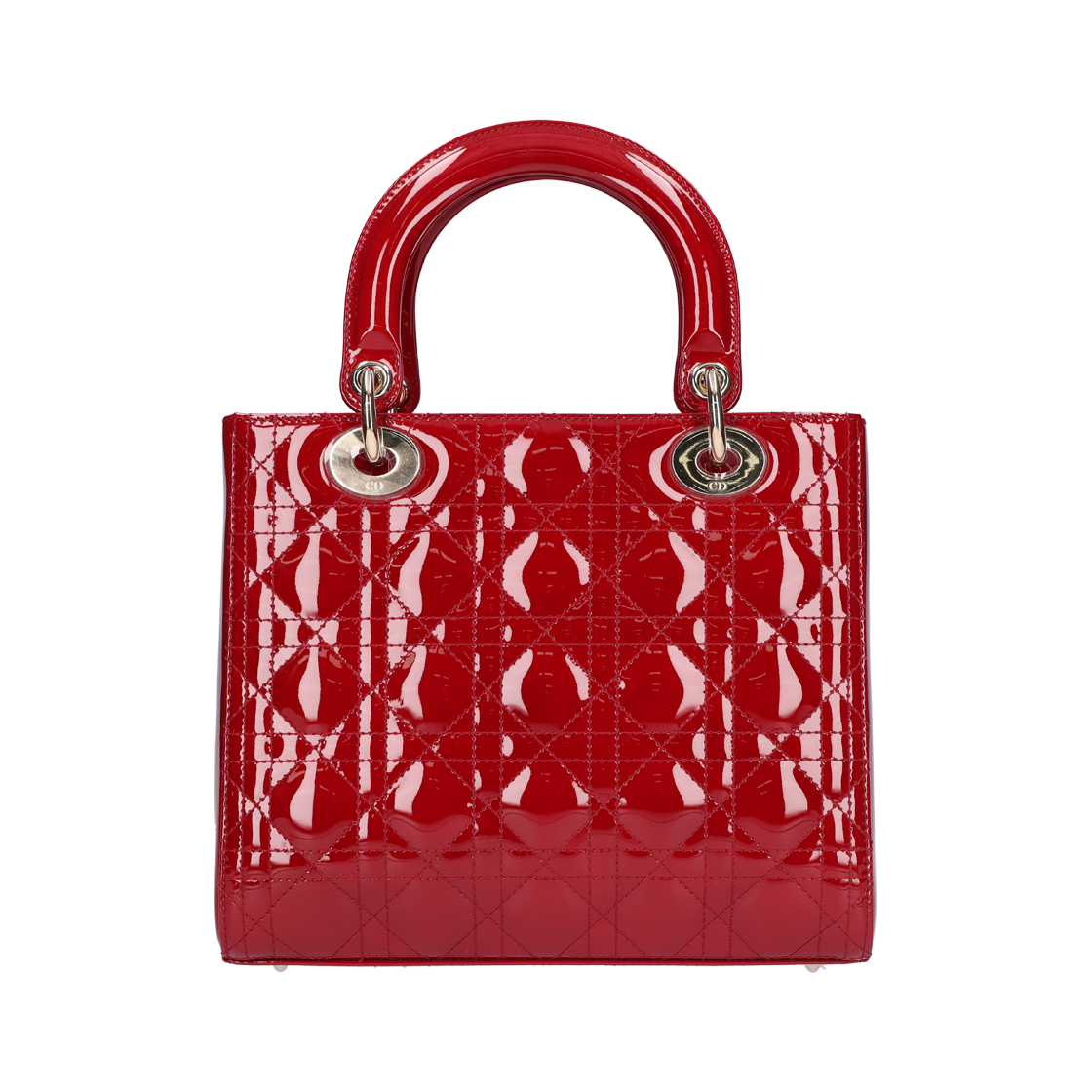 Dior Lady Medium Bag Cherry Red Patent Cannage Calfskin 상세 이미지 3