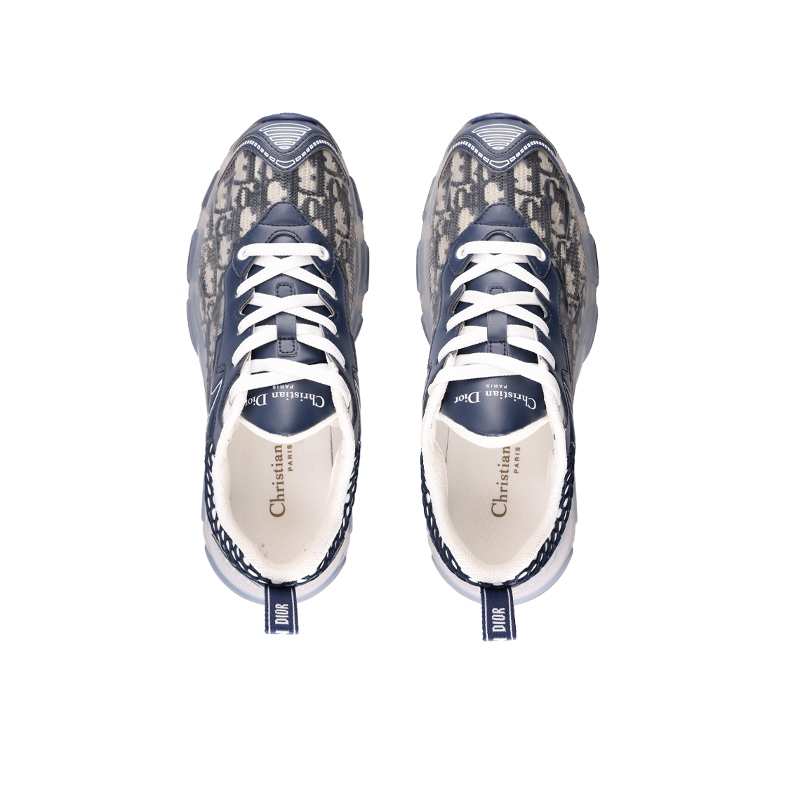 Dior Vibe Sneakers Deep Blue Oblique Technical Fabric Transparent Rubber 37 상세 이미지 4