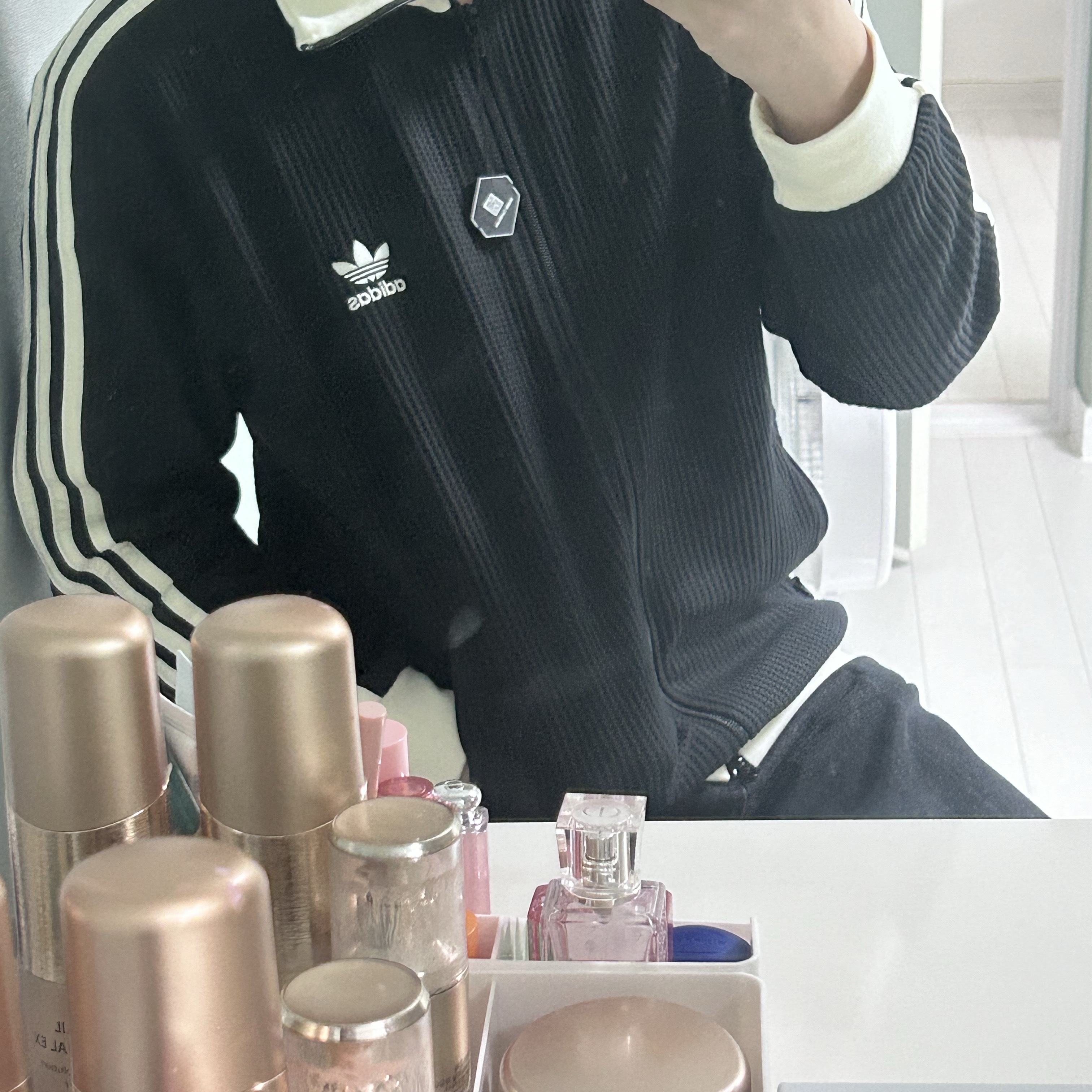 Adidas Waffle Beckenbauer Track Top Black - KR Sizing 착용 스타일