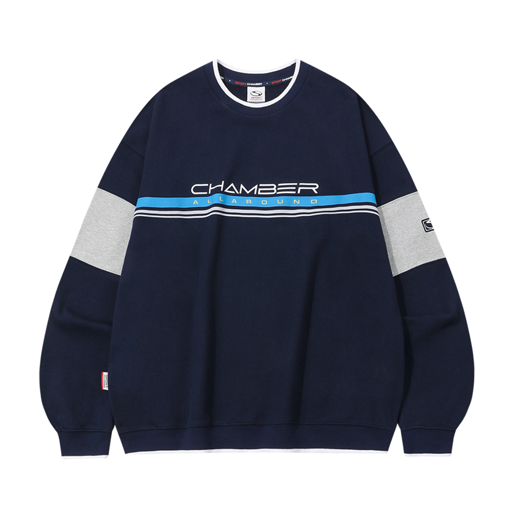 Sport Chamber SC Block Sweatshirt Navy 상세 이미지 1