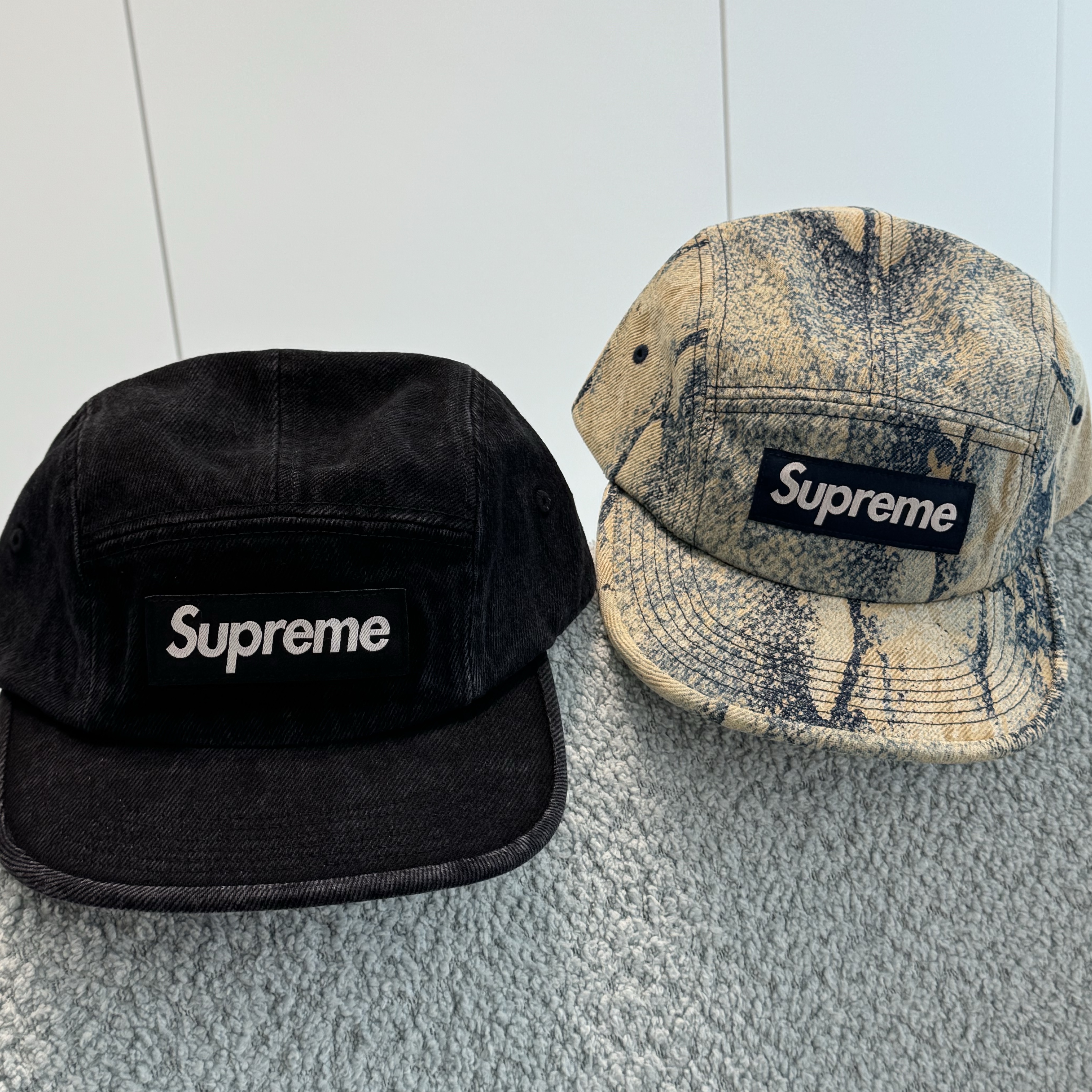 Supreme Denim Camp Cap Black - 24FW 착용 스타일