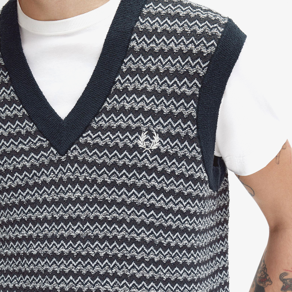 프레드페리 부클 자카드 베스트 네이비(Fred Perry Boucle Jacquard Vest Navy) - 5