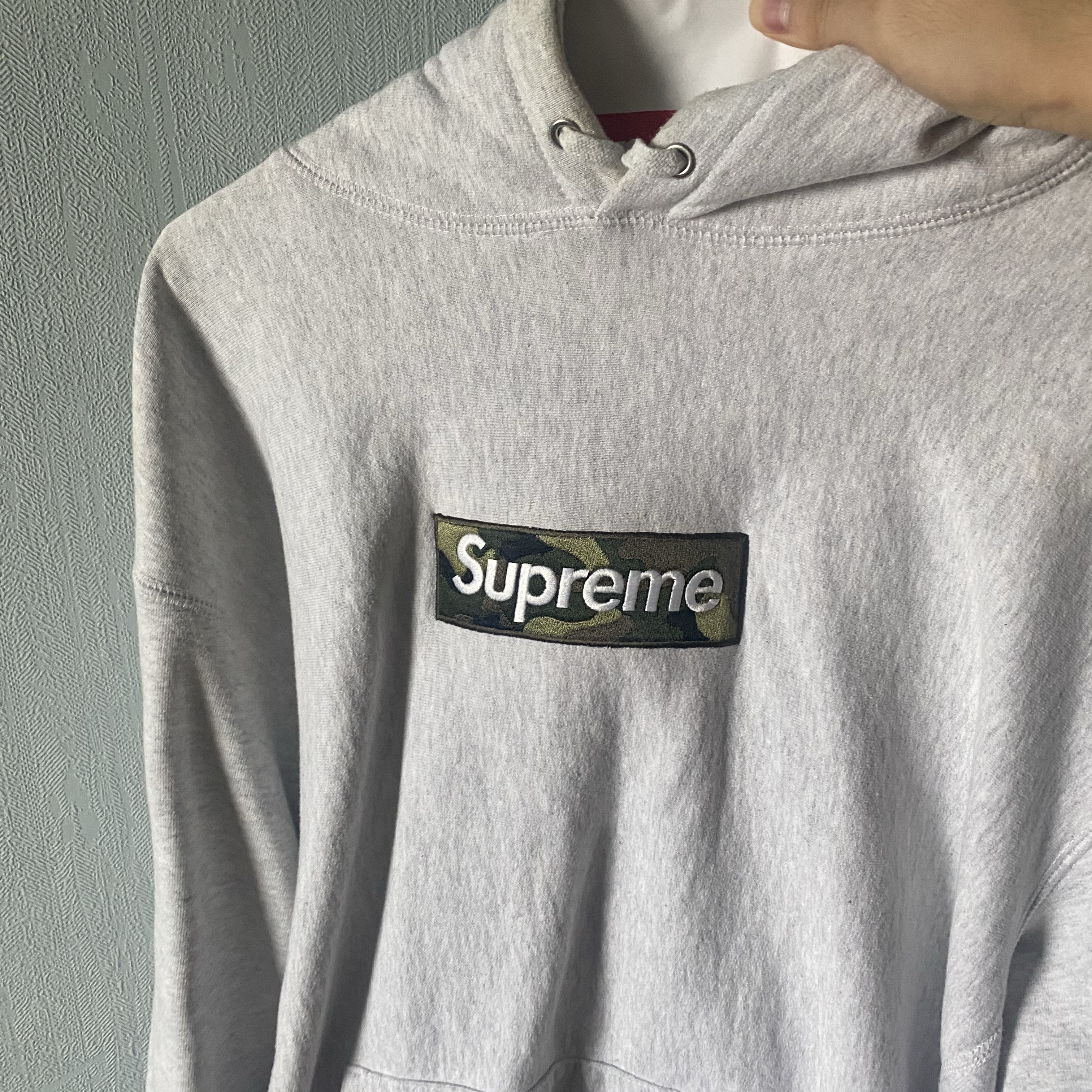 Supreme Box Logo Hooded Sweatshirt Ash Grey - 23FW 착용 스타일